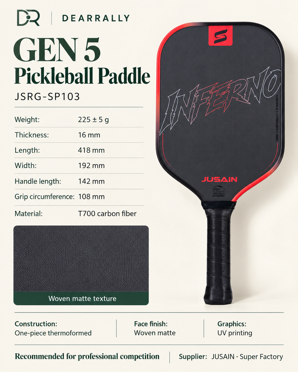 JUSAIN JSRG-SP103 Gen 5 specifications