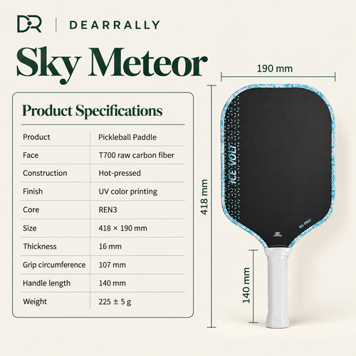 Dearrally T700 pickleball paddle - v sky meteor