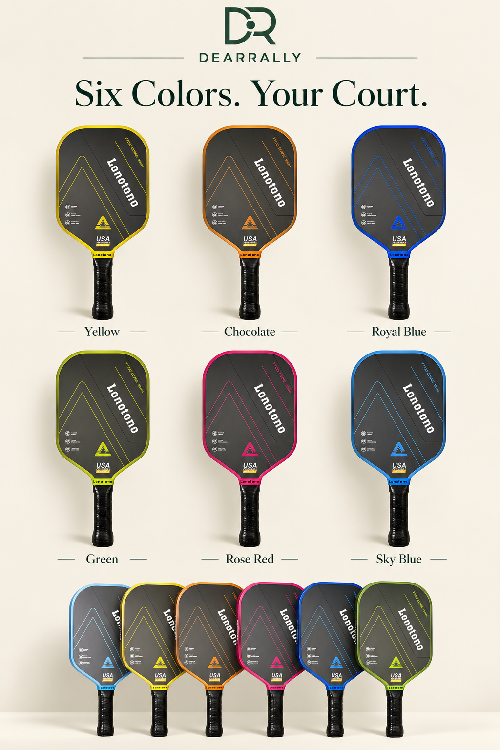 Dearrally T700 carbon fiber pickleball paddle - showcase