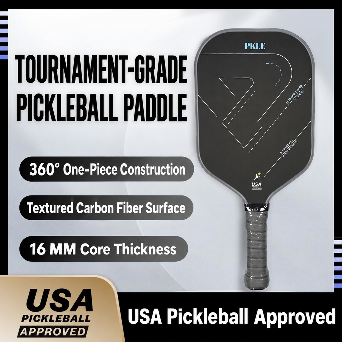 T700 carbon fiber pickleball paddle — English product features 1