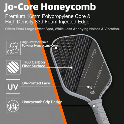 T700 carbon fiber pickleball paddle — English product features 2